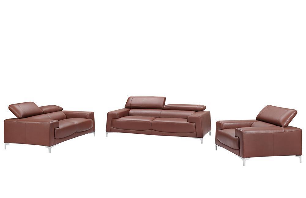 Penelope Leather Modern Sofa Set