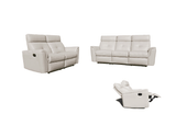 8501 White w/Manual Recliners Sofa