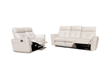 8501 White w/Manual Recliners Sofa