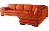 Santino Orange Leather Sectional Sofa