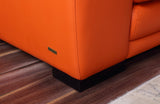 Santino Orange Leather Sectional Sofa