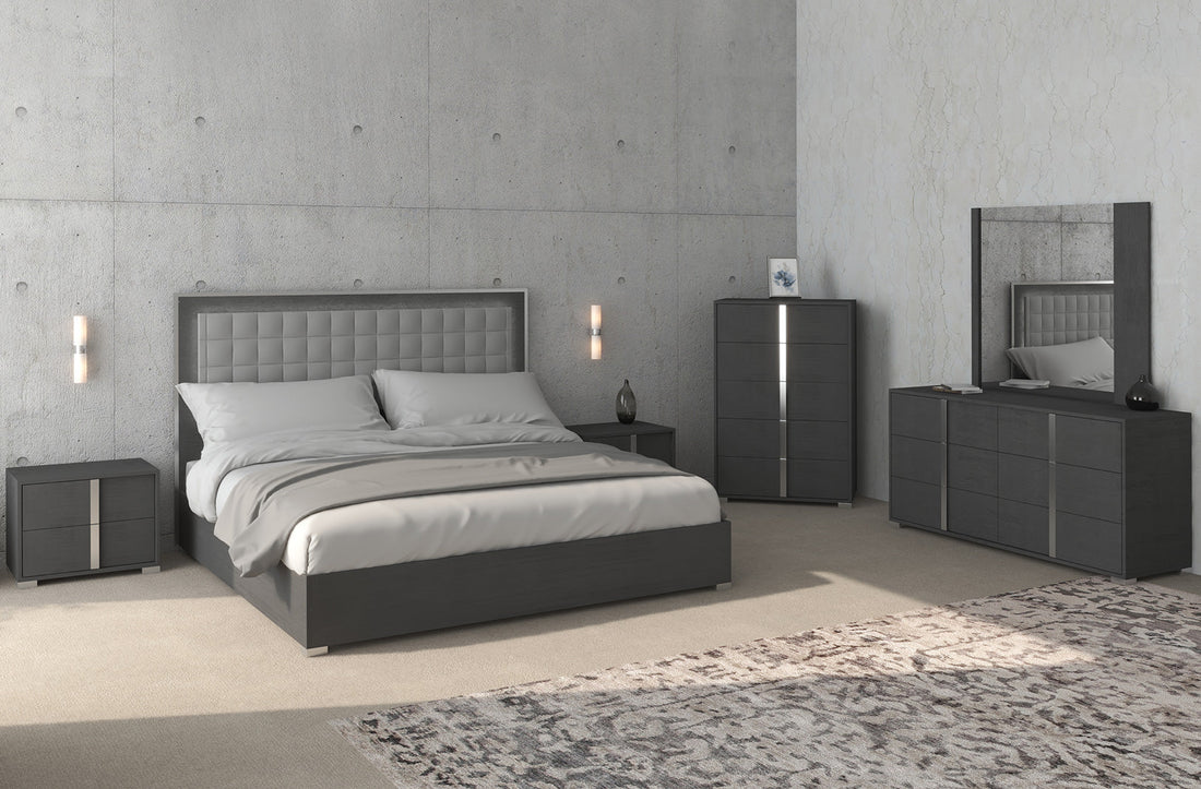 Madrid Grey Matt 5 PC Bedroom Set