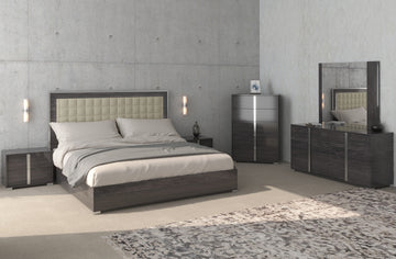Madrid Glossy Grey 5 PC Bedroom Set