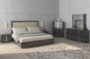 Madrid Glossy Grey 5 PC Bedroom Set