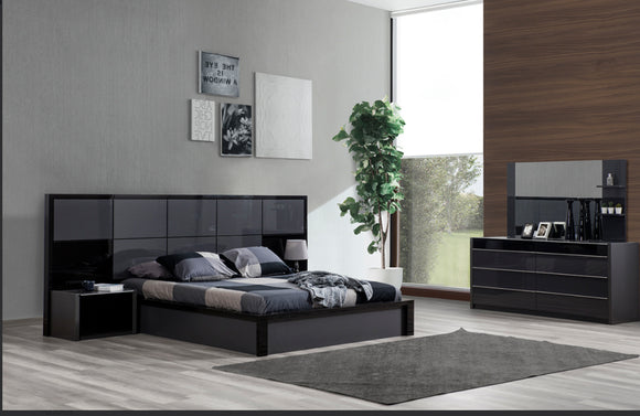 Toledo Modern Gray and Black Bedroom Set