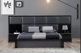 Toledo Soft Headboard Modern Gray and Black Bedroom Set