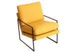 Munich Yellow Leather Modern Accent Chair