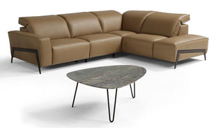 Alvin Taupe Leather Reclining Sectional Sofa