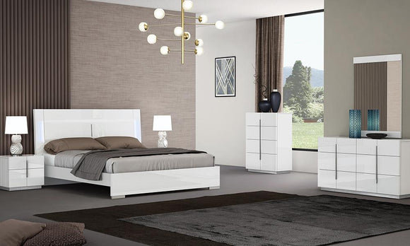 Denver White Modern Bedroom Set