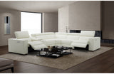 Bellagio White Leather Sectional with Recliners