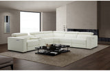 Bellagio White Leather Sectional with Recliners