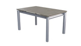 Polla Grey Ceramic table with extensions with Vittoria Light Grey Chairs