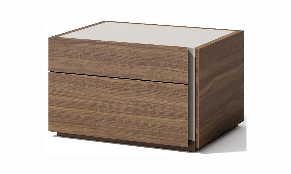 Ellis Walnut with Light Grey Nightstand