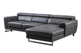 Alden Grey Leather Sectional Sofa
