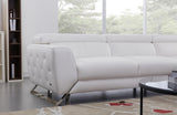 Alden White Leather Sectional Sofa