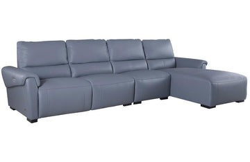 Aldous Aqua Leather Sectional Sofa