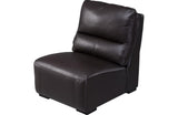 Aldous Brown Leather Armless Chair