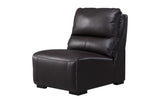 Aldous Brown Leather Armless Chair