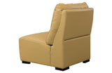 Aldous Mustard Leather Armless Chair