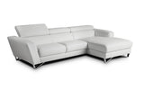 Sparta Mini White Leather Sectional Sofa