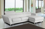 Sparta Mini White Leather Sectional Sofa