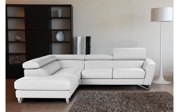 Sparta White Leather Sectional Sofa