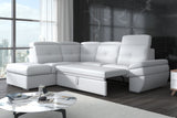 Salzburg White Leather Sectional by Nordholtz