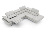 The Annalaise Leather Recliner Sectional Sofa Silver Grey