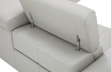 The Annalaise Leather Recliner Sectional Sofa Silver Grey