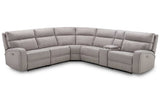 Cozy Microfiber 6Pc Motion Sectional Sofa Moonshine