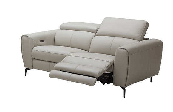 Scuzzo Light Gray Reclining Leather Loveseat