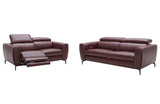 Scuzzo Merlot Reclining Leather Sofa