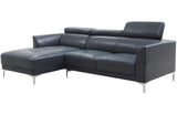 Aarav Blue Leather Sectional Sofa