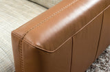 Stuttgart beige fabric caramel leather sectional