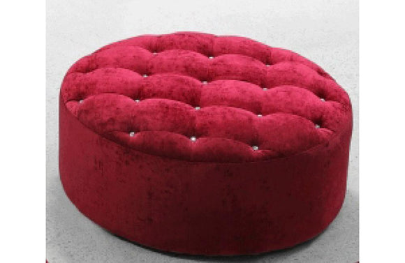 Cosmopolitan Modern Fabric Ottoman Red