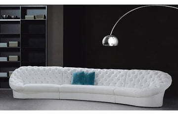 Cosmopolitan Modern Tufted Fabric Sectional Sofa White