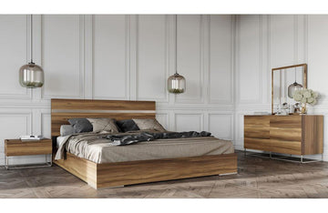 Lorenzo Italian Modern Light Oak Bedroom Set