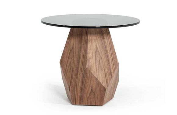 Rackham Modern Walnut & Smoked Glass End Table
