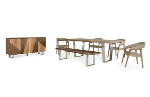 Byron and Clive Modern Walnut Dining 7 PC Set