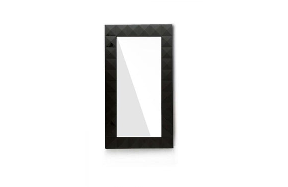 Eva Vertical Standing Lacquer Floor Mirror Black