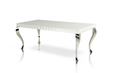 Mia Lacquer Modern White Dining Table White