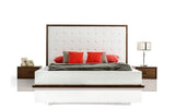 Modrest Beth Modern Walnut with White Leatherette Bedroom Set
