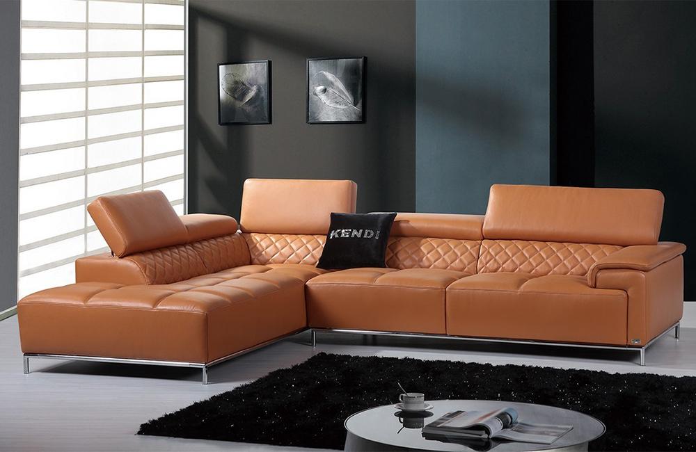 Dakota Modern Orange Italian Leather