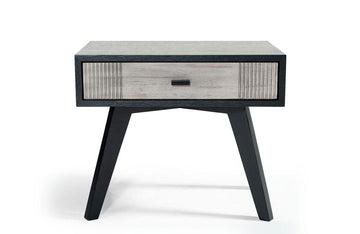 Panther Contemporary Gray & Black Nightstand
