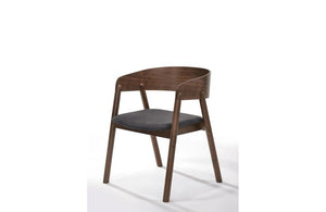 Oritz Mid-Century Modern Gray & Walnut Dining Chair