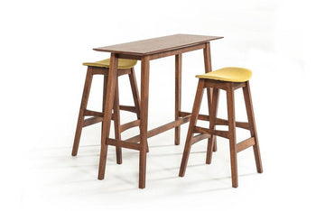 Steed Modern Walnut Bar Table Set