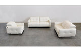Duca Modern Leather 3 PC Sofa Set White