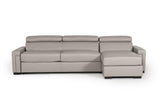 Sacha Modern Leather Reversible Sofa Bed Sectional Gray