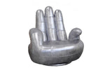 Sosia Italian Modern Leather Hand Accent Chair  Silver