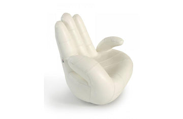 Sosia Italian Modern Leather Hand Accent Chair  White